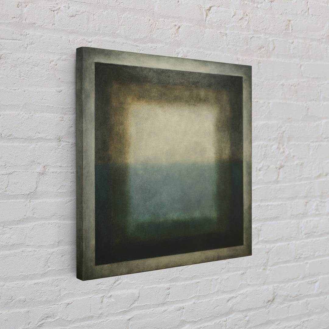 Deep Green and Walnut Toned Abstract Canvas Print, Law Office Art, Teen Girl Room Decor, Office Decor, Abstract Art, Counsel, LOA-1x1-45