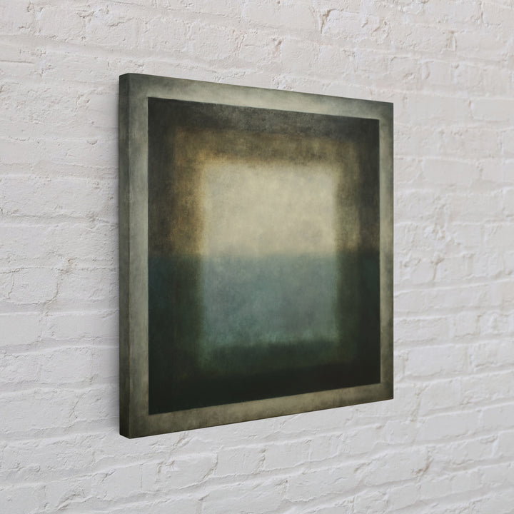 Deep Green and Walnut Toned Abstract Canvas Print, Law Office Art, Teen Girl Room Decor, Office Decor, Abstract Art, Counsel, LOA-1x1-45