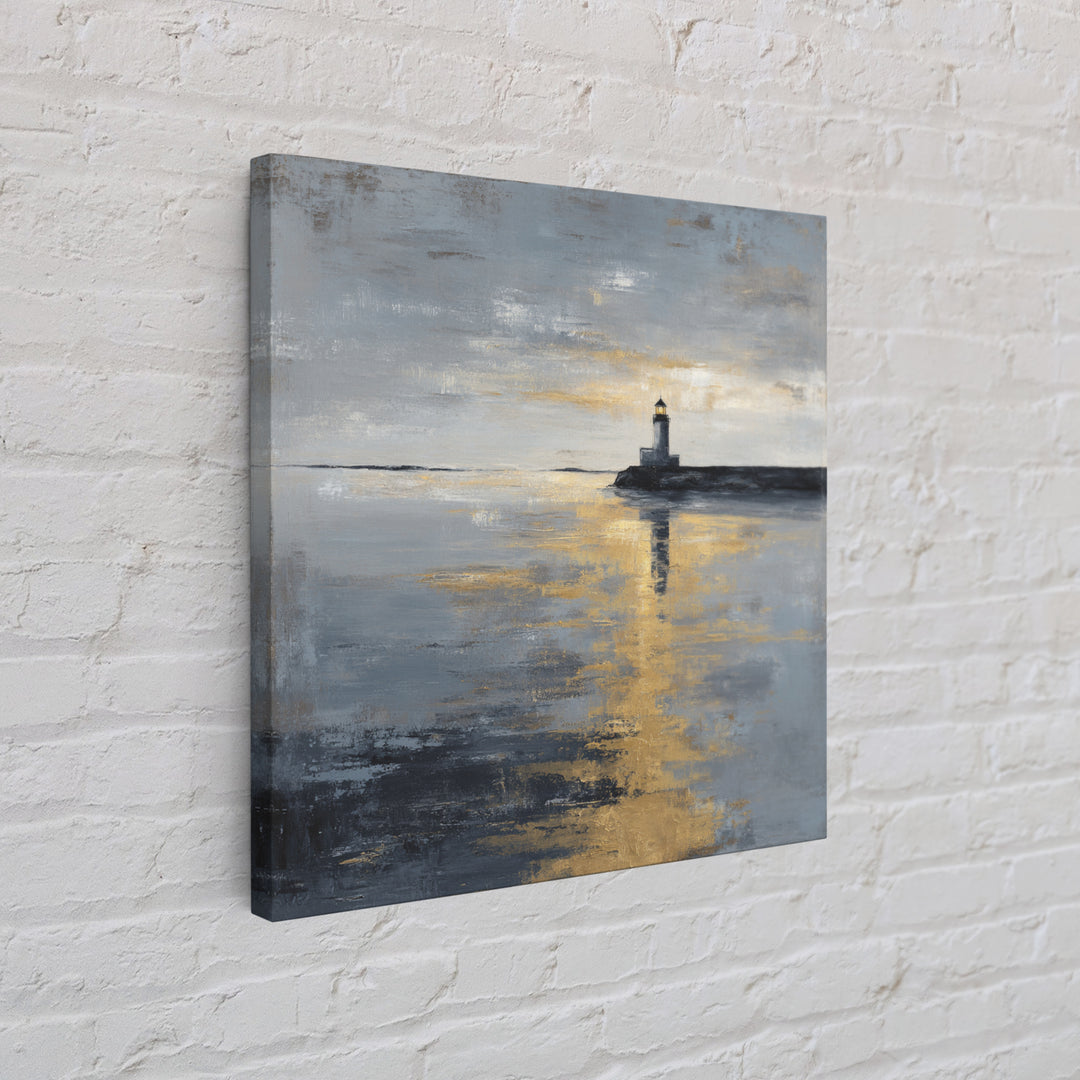 Stormy Landscape with Lighthouse as Guidance Metaphor Canvas Print, Law Office Art, Lawyer Sign, Office Decor, Counsel, LOA-1x1-59