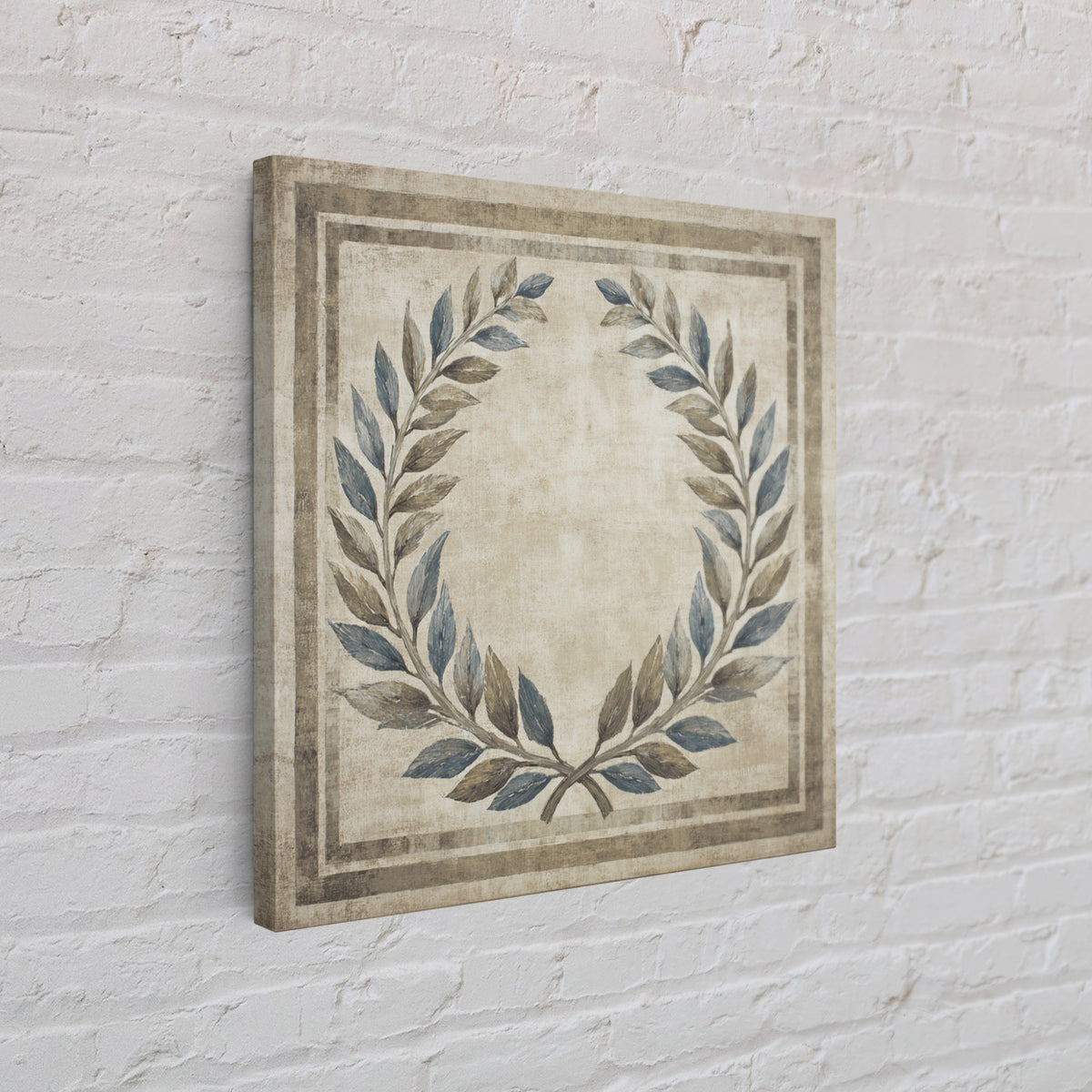 Roman Laurel Wreath Framed Canvas Print, Law Office Art, Gallery Decor, Office Decor, Fine Art, Counsel, Contemporary Art, LOA-1x1-80