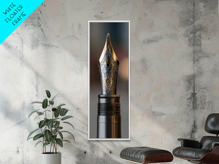 Fountain Pen Nib Closeup Canvas Print, Law Office Art, Office Wall Art, Office Decor, Fine Art, Counsel, Butterfly Art, LOA-1x3-11