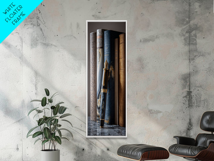 Dignified Law Books and Fountain Pen Still Canvas Print, Law Office Art, Law, Office Decor, Fine Art, Counsel, Modern Decor, LOA-1x3-14