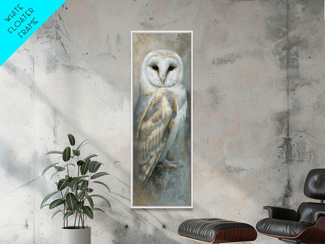 Owl Portrait Representing Wisdom Framed Canvas Print, Law Office Art, Teen Girl Room Decor, Office Decor, Fine Art, Counsel, LOA-1x3-29