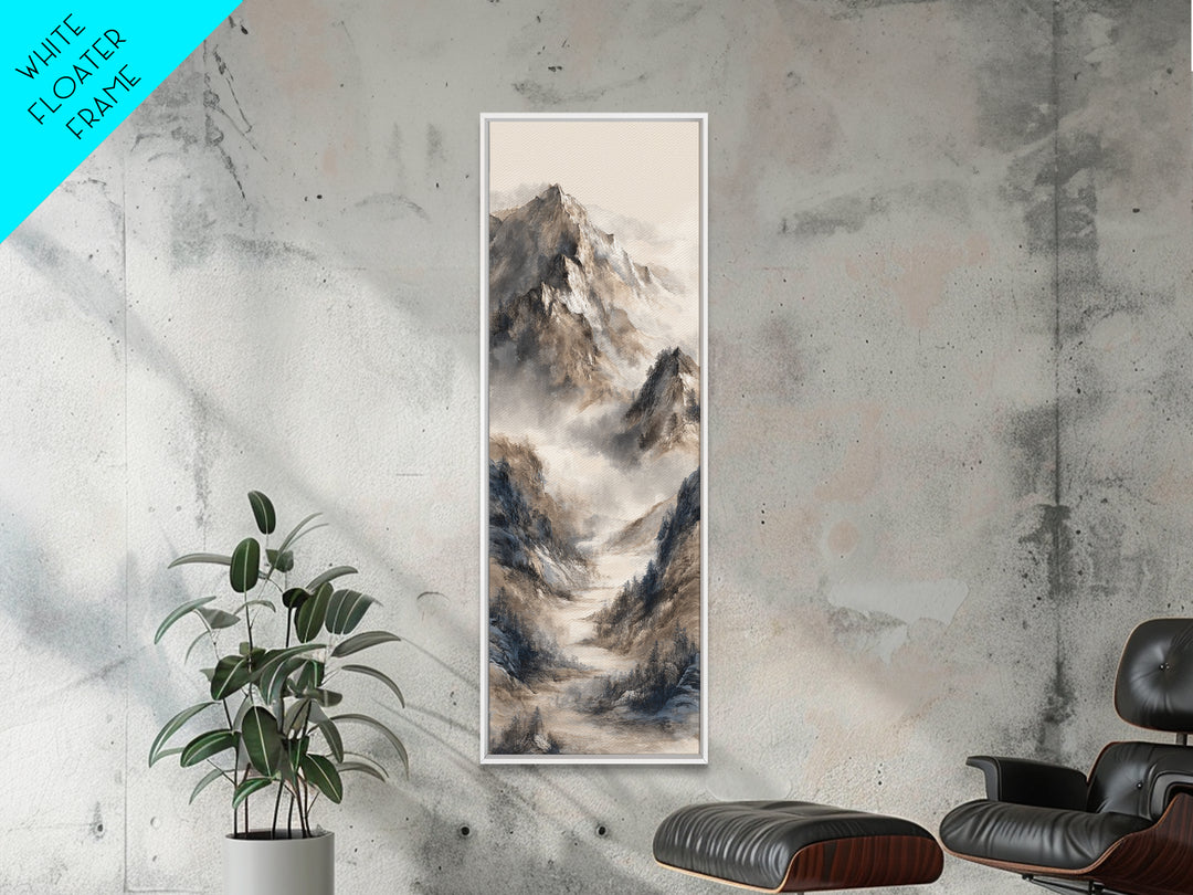 Ink Wash Mountain Symbolizing Stability Canvas Print, Law Office Art, Neutral Decor, Office Decor, Fine Art, Counsel, LOA-1x3-32