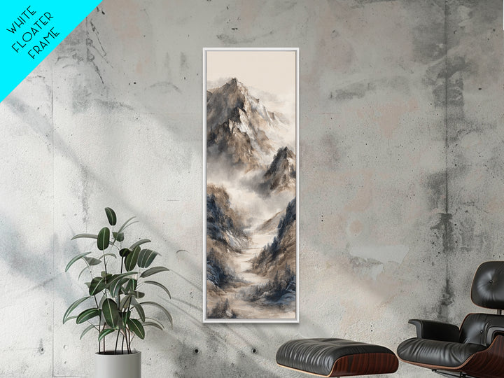 Ink Wash Mountain Symbolizing Stability Canvas Print, Law Office Art, Neutral Decor, Office Decor, Fine Art, Counsel, LOA-1x3-32