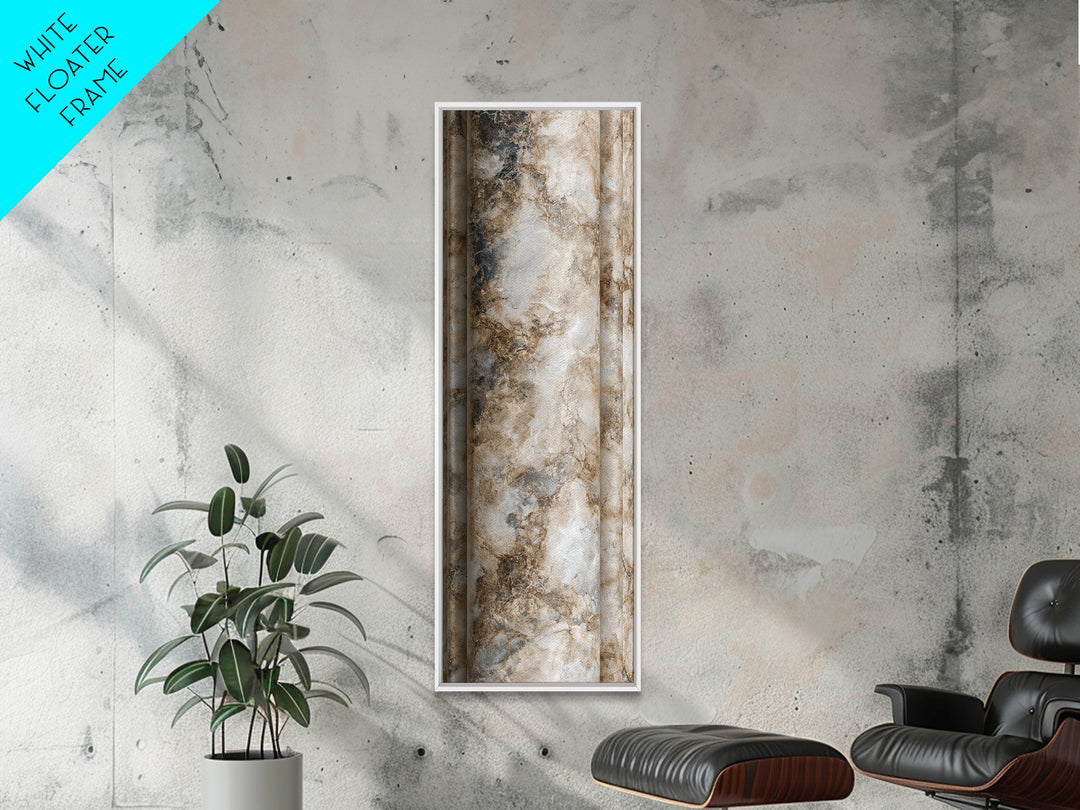 Marble Courthouse Column Study Without Building Scene Canvas Print, Law Office Art, Textured Painting, Office Decor, Counsel, LOA-1x3-39