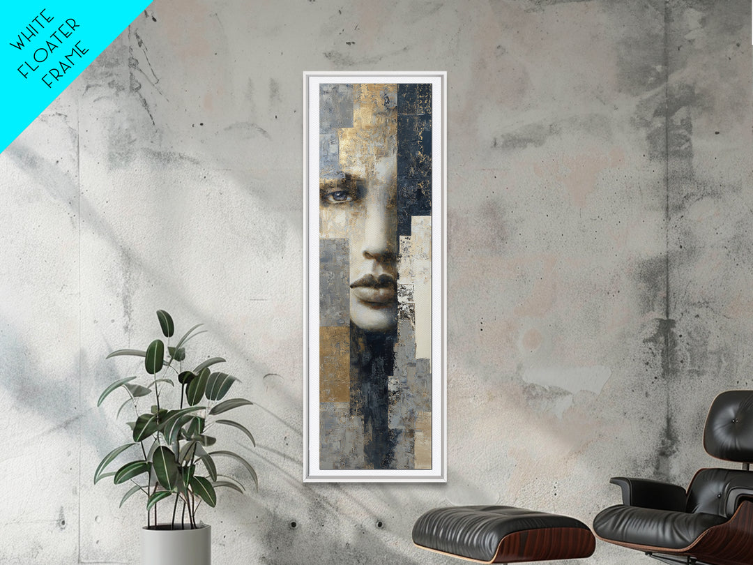 Abstract Navy and Gold Composition for Authority Canvas Print, Law Office Art, Room Decor, Office Decor, Fine Art, Counsel, LOA-1x3-40