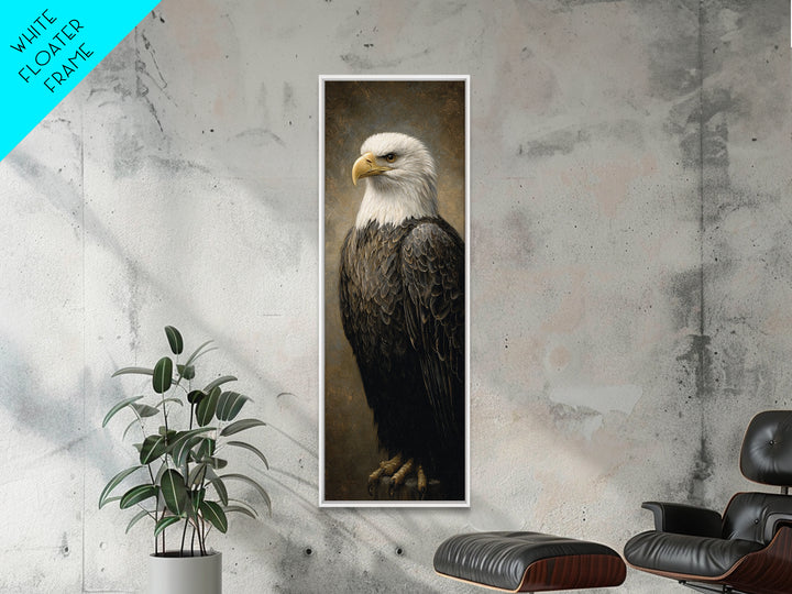 Eagle Portrait with Solemn Presence Canvas Print, Law Office Art, Butterfly Art, Office Decor, Counsel, Fine Art Print, LOA-1x3-42