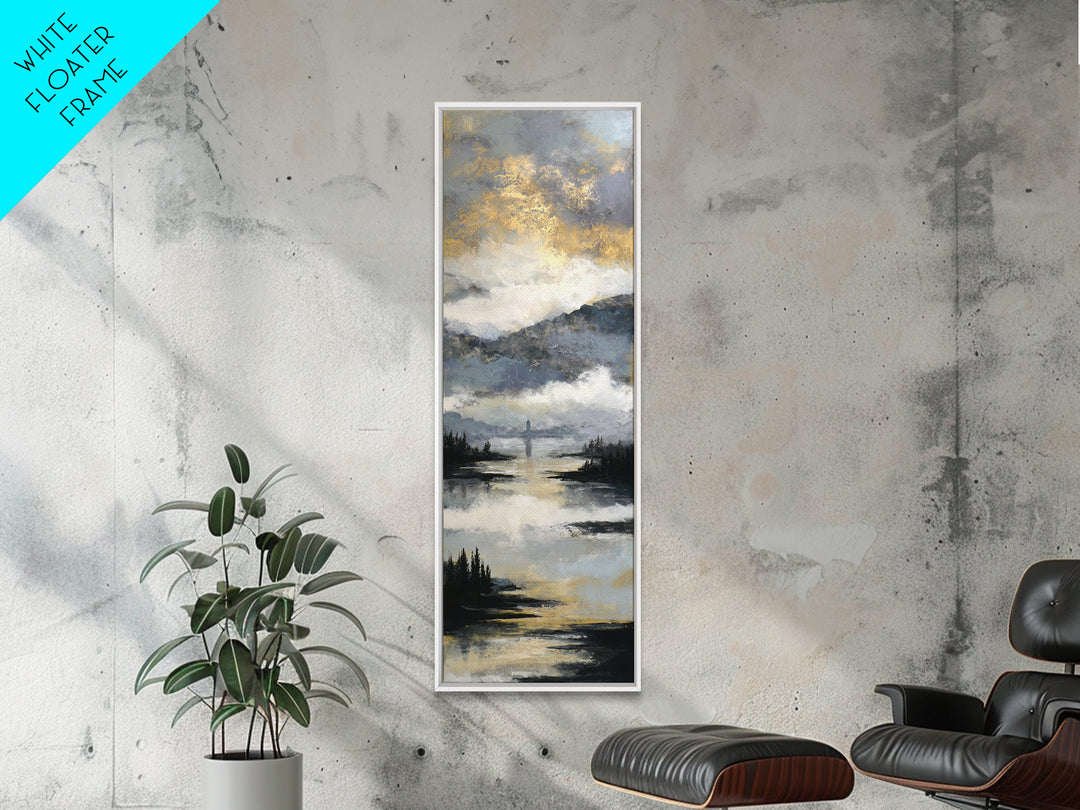 Stormy Landscape with Lighthouse as Guidance Metaphor Canvas Print, Law Office Art, Minimalist Decor, Office Decor, Counsel, LOA-1x3-47