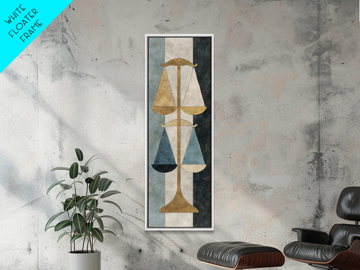 Classical Scales of Justice Framed Canvas Print, Law Office Art, Modern Decor, Office Decor, Fine Art, Counsel, Wall Decor, LOA-1x3-61