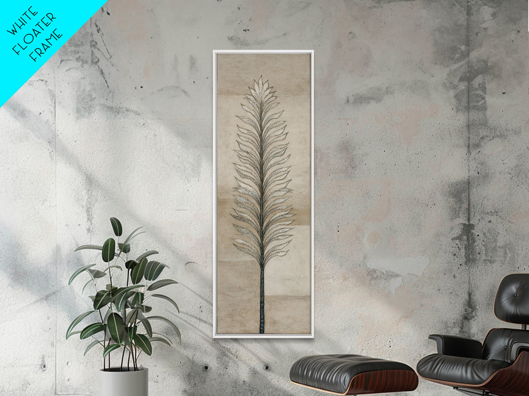 Minimal Line Drawing of Scales and Laurel Framed Canvas Print, Law Office Art, Lawyer Gift, Office Decor, Abstract Art, Counsel, LOA-1x3-70