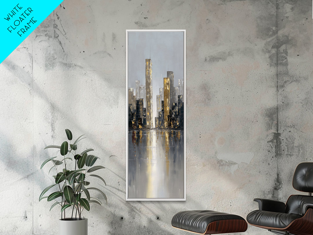 Quiet City Skyline Canvas Print, Law Office Art, Decor, Office Decor, Abstract Art, Counsel, Bookish Wall Art, LOA-1x3-72