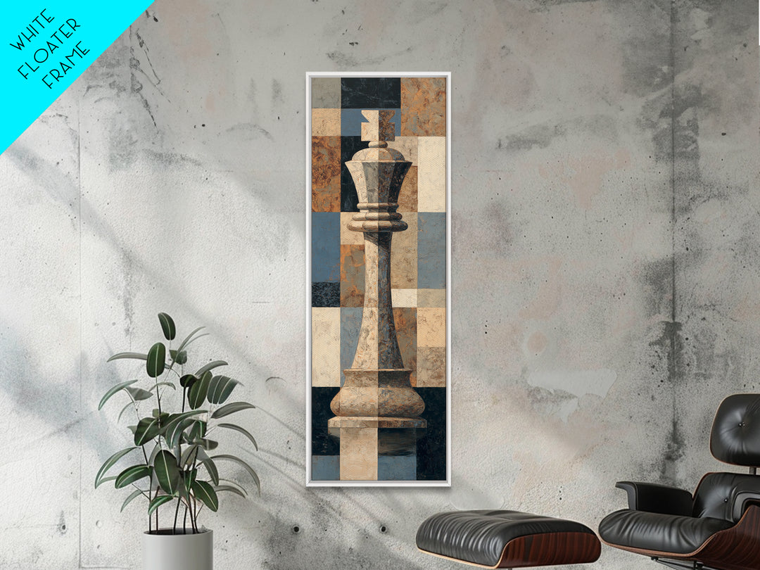 Single Chess King Canvas Print, Law Office Art, Teen Girl Room Decor, Office Decor, Oil Painting, Counsel, Luxury Decor, LOA-1x3-82