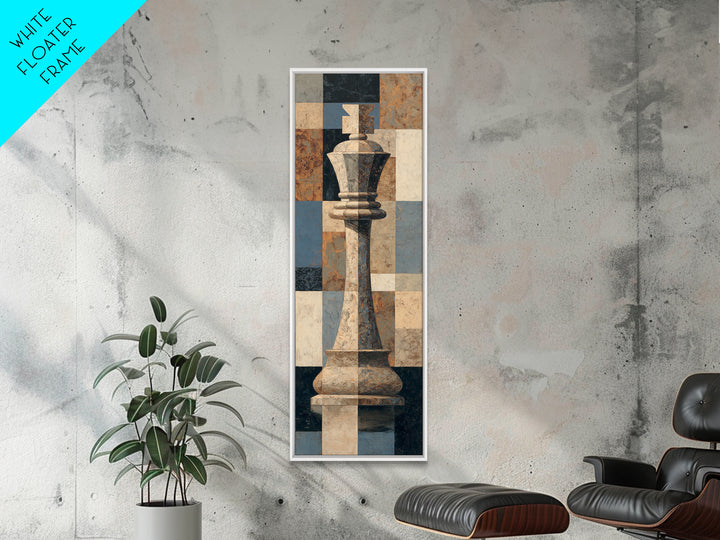 Single Chess King Canvas Print, Law Office Art, Teen Girl Room Decor, Office Decor, Oil Painting, Counsel, Luxury Decor, LOA-1x3-82