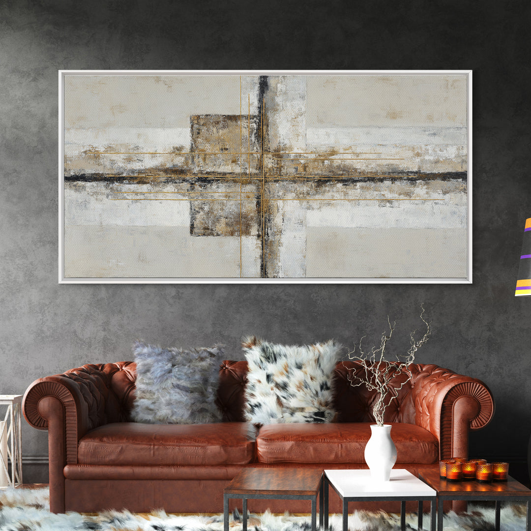 Gold Thread Knot Symbolizing Resolution Framed Canvas Print, Law Office Art, Law School Gifts, Office Decor, Watercolor Art, LOA-2x1-38