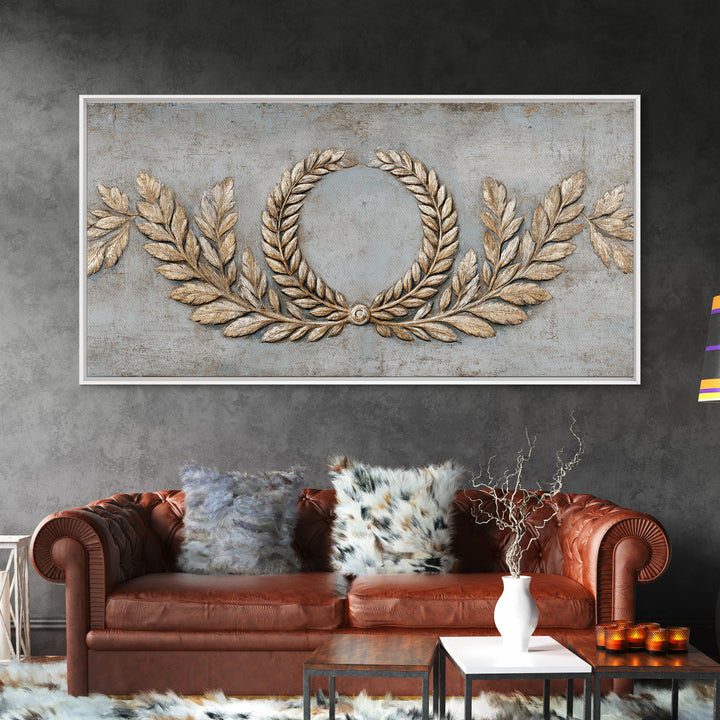 Roman Laurel Wreath Canvas Print, Law Office Art, Decor, Office Decor, Fine Art, Counsel, Bookish Wall Art, Gifts for Lawyers, LOA-2x1-52