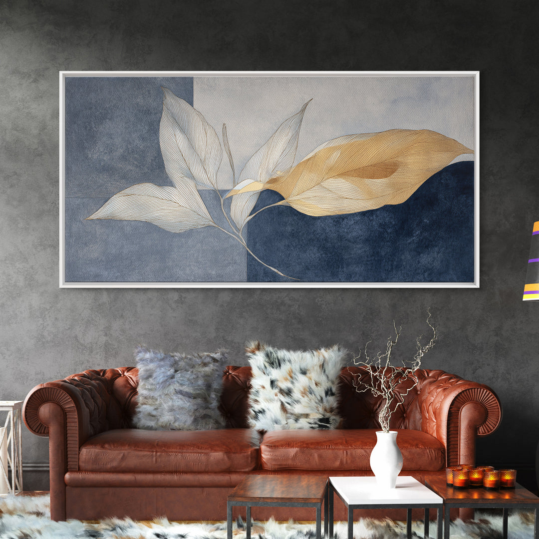 Minimal Line Drawing of Scales and Laurel Framed Canvas Print, Law Office Art, Modern Decor, Office Decor, Fine Art, Counsel, LOA-2x1-6