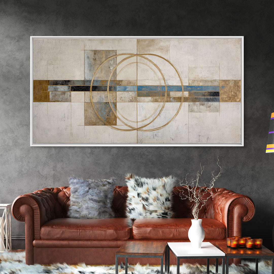 Gold Thread Knot Symbolizing Resolution Framed Canvas Print, Law Office Art, Textured Painting, Office Decor, Fine Art, Counsel, LOA-2x1-86