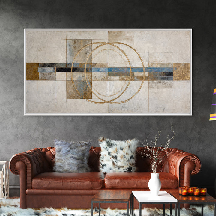 Gold Thread Knot Symbolizing Resolution Framed Canvas Print, Law Office Art, Textured Painting, Office Decor, Fine Art, Counsel, LOA-2x1-86