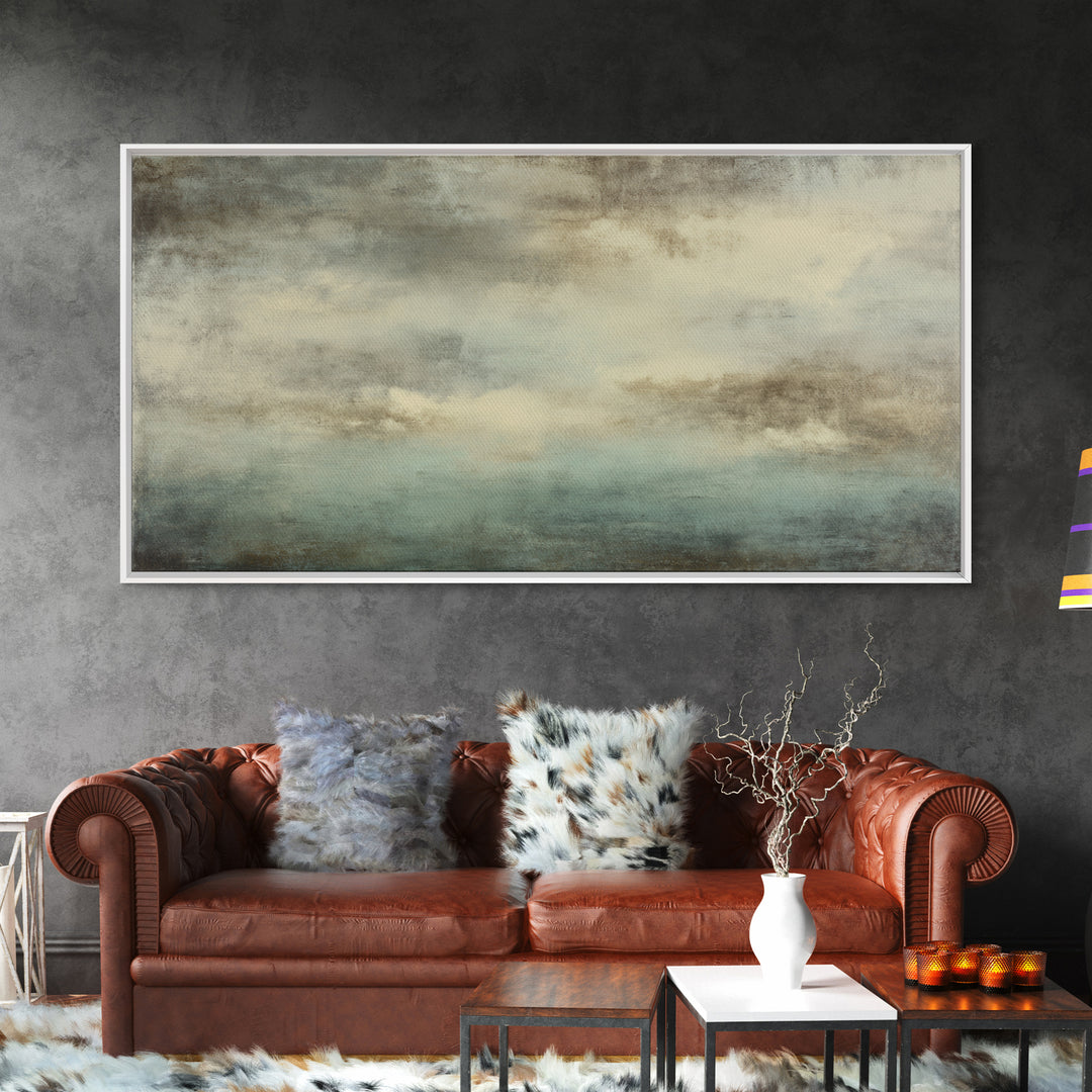 Deep Green and Walnut Toned Abstract Canvas Print, Law Office Art, Digital Prints, Office Decor, Counsel, Gifts for Lawyers, LOA-2x1-89
