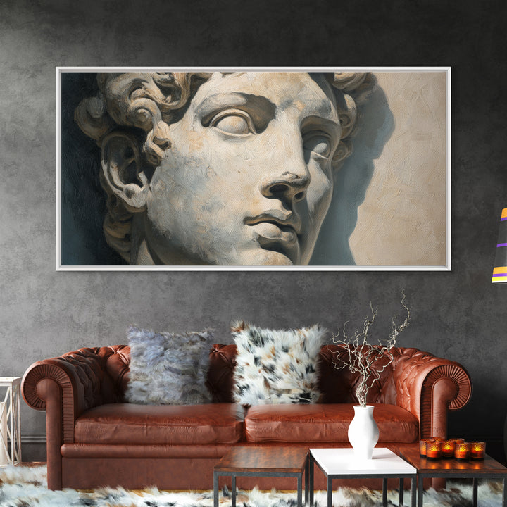 Classical Statue Bust Framed Canvas Print, Law Office Art, Office Wall Decor, Office Decor, Oil Painting, Counsel, Law School, LOA-2x1-92