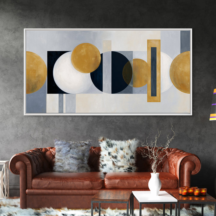 Balanced Geometric Forms Symbolizing Fairness Framed Canvas Print, Law Office Art, Office Decor, Abstract Art, Counsel, LOA-2x1-97