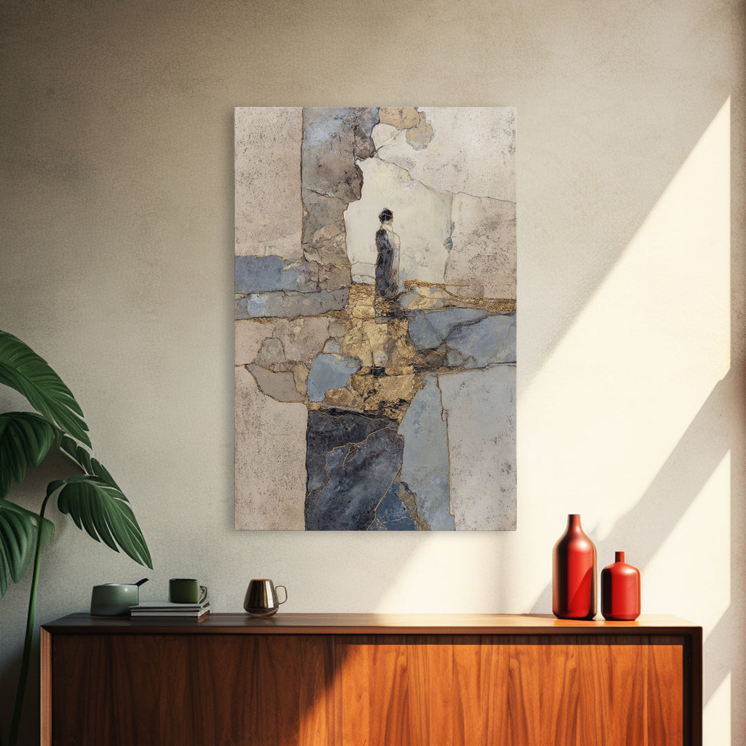 Gold Thread Knot Symbolizing Resolution Framed Canvas Print, Law Office Art, Home Decor, Office Decor, Abstract Art, Counsel, LOA-2x3-26