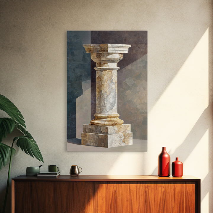 Marble Courthouse Column Study Without Building Scene Canvas Print, Law Office Art, Office Decor, Watercolor Art, Counsel, LOA-2x3-35