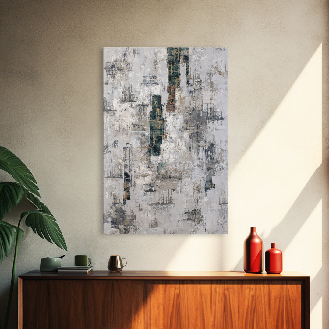 Deep Green and Walnut Toned Abstract Canvas Print, Law Office Art, Luxury Decor, Office Decor, Abstract Art, Counsel, LOA-2x3-5