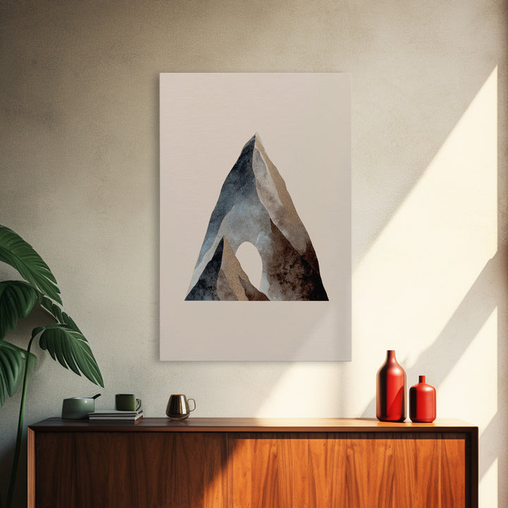 Ink Wash Mountain Symbolizing Stability Framed Canvas Print, Law Office Art, Lawyer Office Decor, Office Decor, Counsel, LOA-2x3-52