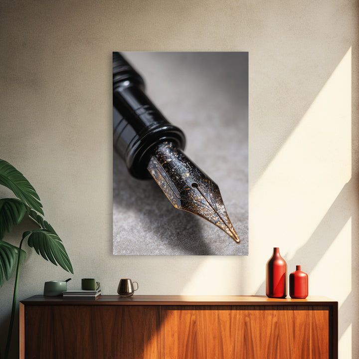 Fountain Pen Nib Closeup Canvas Print, Law Office Art, Office Wall Decor, Office Decor, Fine Art, Counsel, Law School, LOA-2x3-7
