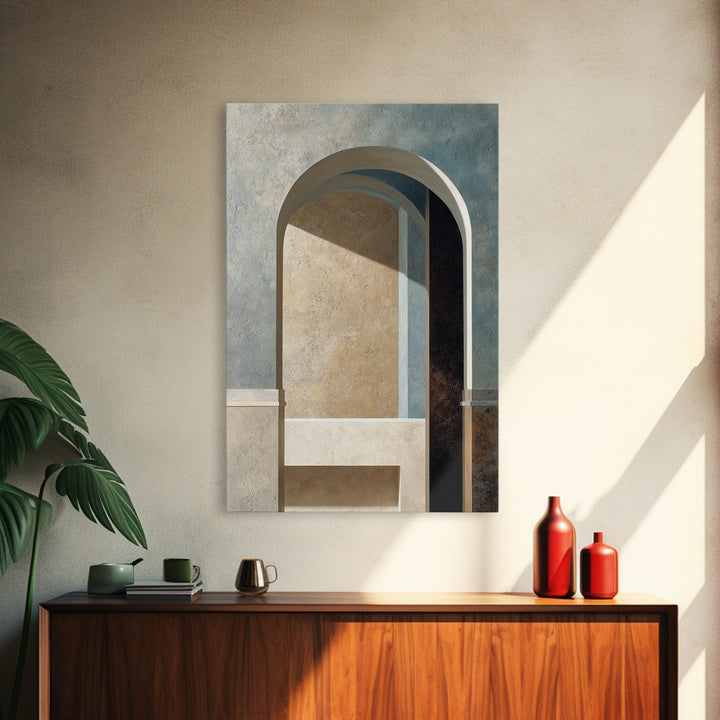 Architectural Arch and Column Abstraction Canvas Print, Law Office Art, Textured Painting, Office Decor, Fine Art, Counsel, LOA-2x3-70