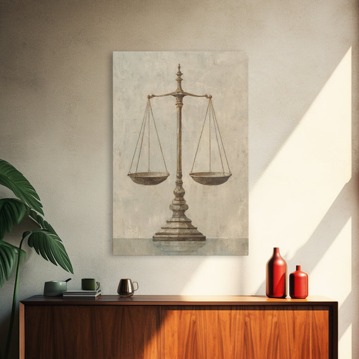 Classical Scales of Justice Canvas Print, Law Office Art, Art Print, Office Decor, Counsel, Printable Art, Office Wall Art, LOA-2x3-9
