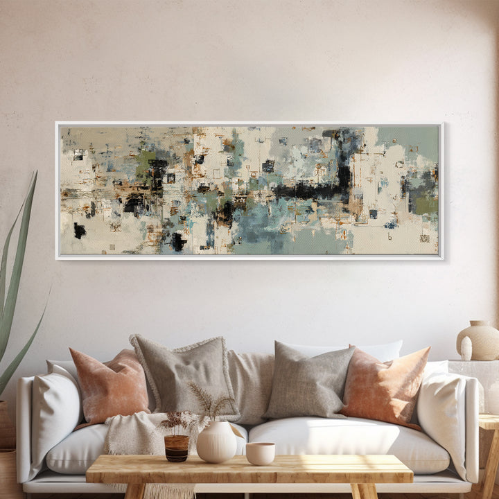 Deep Green and Walnut Toned Abstract Canvas Print, Law Office Art, Digital Prints, Office Decor, Counsel, Gifts for Lawyers, LOA-3x1-13