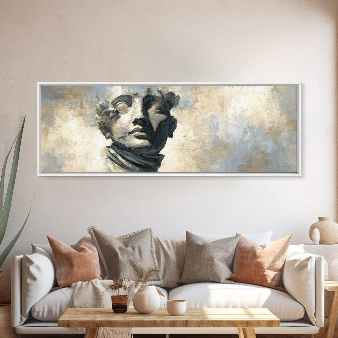 Classical Statue Bust Canvas Print, Law Office Art, Therapy Office Decor, Office Decor, Fine Art, Counsel, Home Decor, LOA-3x1-16