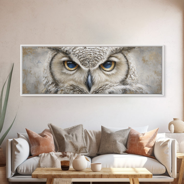 Owl Portrait Representing Wisdom Canvas Print, Law Office Art, Office Wall Art, Office Decor, Fine Art, Counsel, Butterfly Art, LOA-3x1-33
