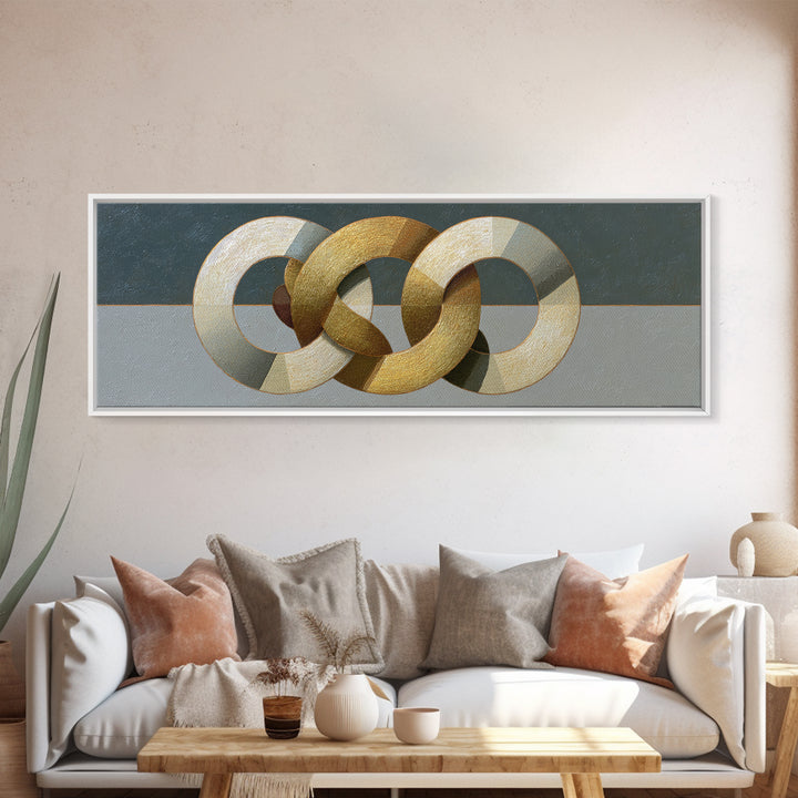 Gold Thread Knot Symbolizing Resolution Canvas Print, Law Office Art, Painting, Office Decor, Abstract Art, Counsel, Floral Art, LOA-3x1-34