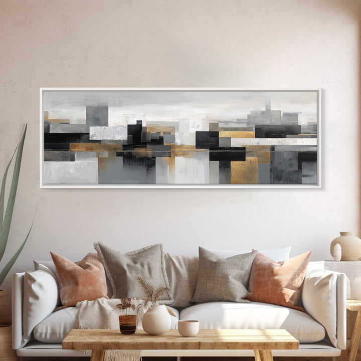 Quiet City Skyline Canvas Print, Law Office Art, Law, Office Decor, Abstract Art, Counsel, Modern Decor, Fine Art Print, LOA-3x1-4