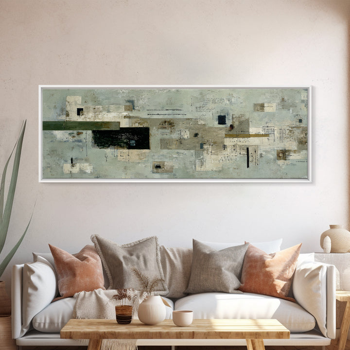 Deep Green and Walnut Toned Abstract Canvas Print, Law Office Art, Bookish Wall Art, Office Decor, Abstract Art, Counsel, LOA-3x1-61