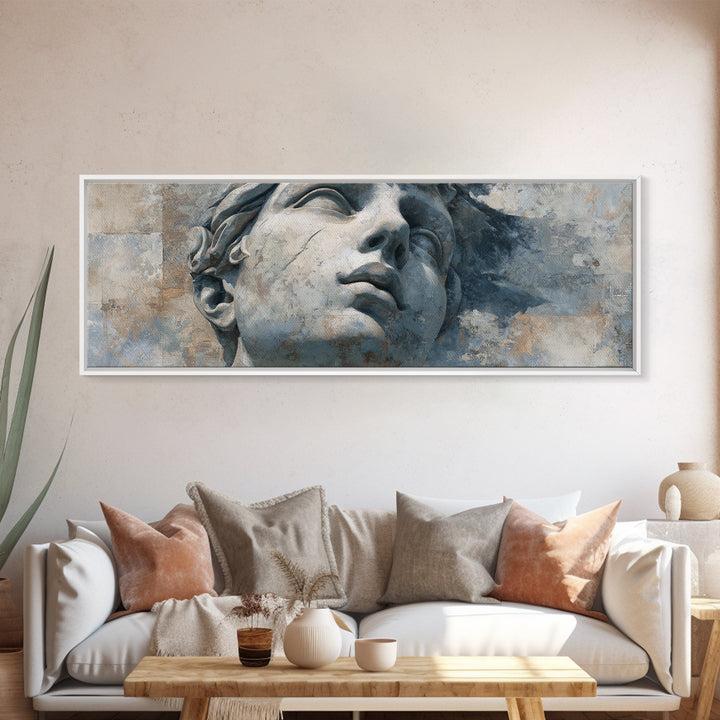 Classical Statue Bust Canvas Print, Law Office Art, Textured Painting, Office Decor, Oil Painting, Counsel, Office Wall Art, LOA-3x1-88