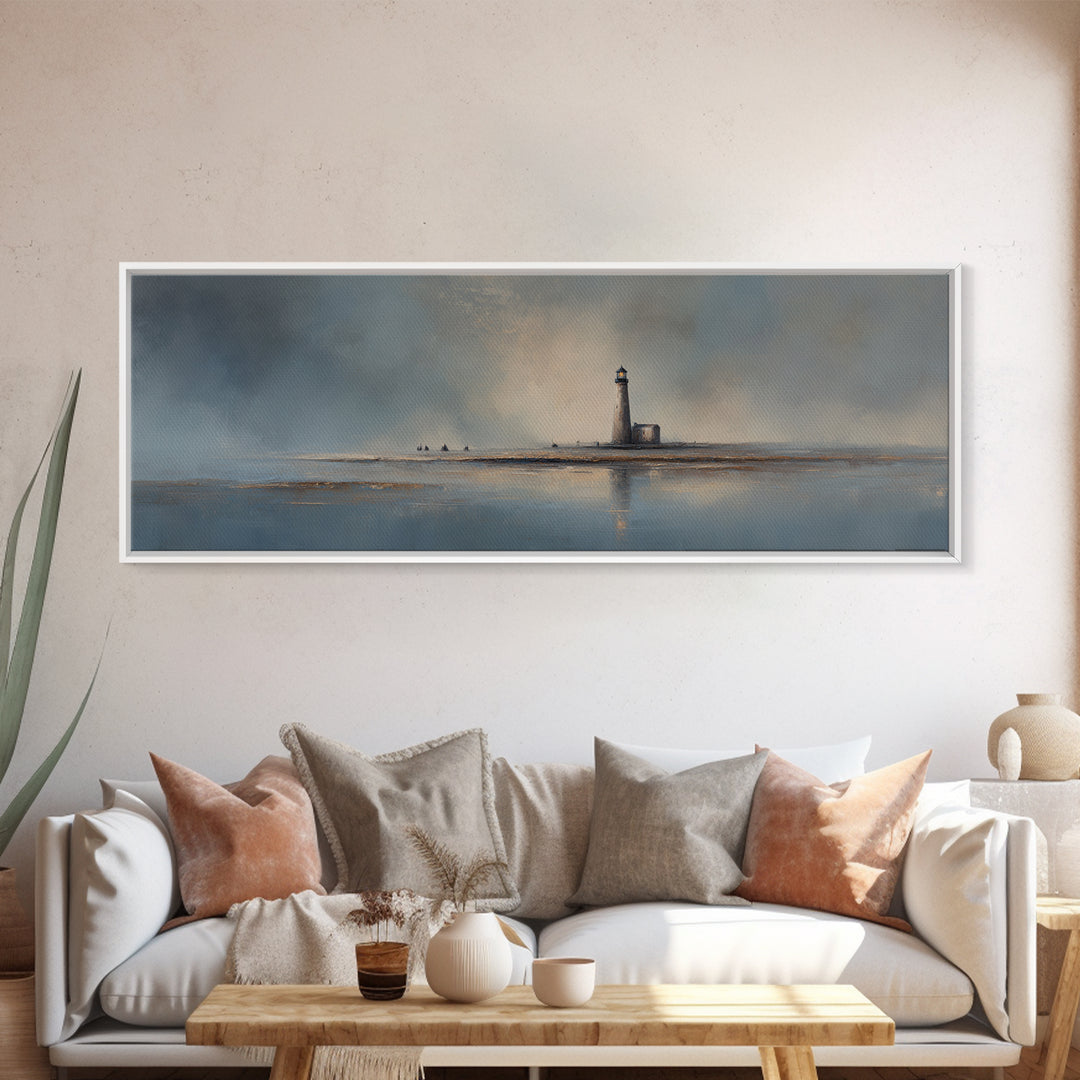 Stormy Landscape with Lighthouse as Guidance Metaphor Canvas Print, Law Office Art, Gallery Decor, Office Decor, Counsel, LOA-3x1-99
