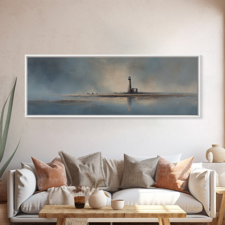 Stormy Landscape with Lighthouse as Guidance Metaphor Canvas Print, Law Office Art, Gallery Decor, Office Decor, Counsel, LOA-3x1-99