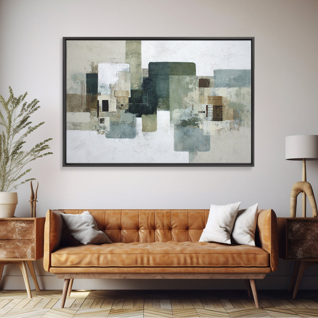 Deep Green and Walnut Toned Abstract Canvas Print, Law Office Art, Printable, Office Decor, Abstract Art, Counsel, LOA-3x2-1