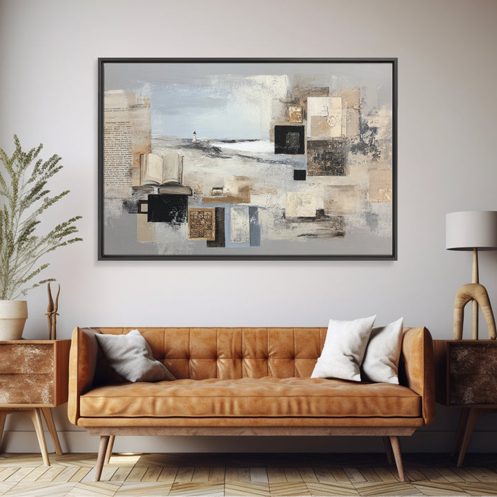 Stormy Landscape with Lighthouse as Guidance Metaphor Canvas Print, Law Office Art, Minimalist Decor, Office Decor, Counsel, LOA-3x2-15