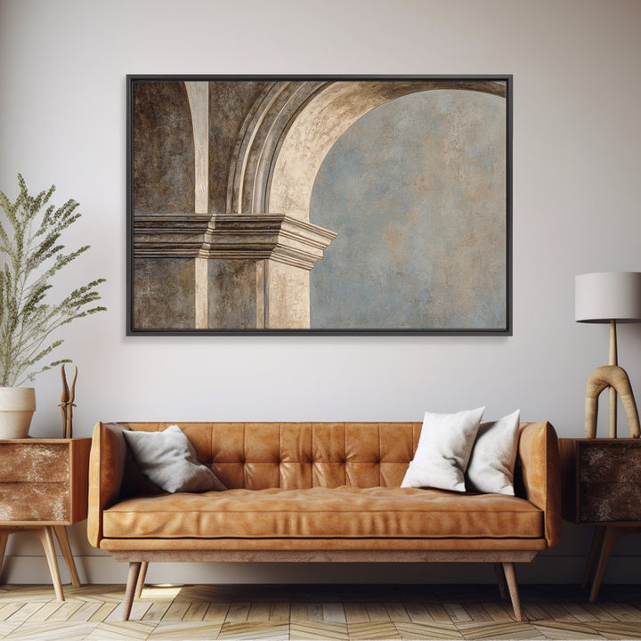 Architectural Arch and Column Abstraction Framed Canvas Print, Law Office Art, Painting, Office Decor, Abstract Art, Counsel, LOA-3x2-18