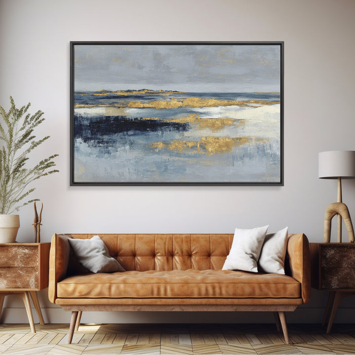 Abstract Navy and Gold Composition for Authority Canvas Print, Law Office Art, Printable Art, Office Decor, Fine Art, Counsel, LOA-3x2-32