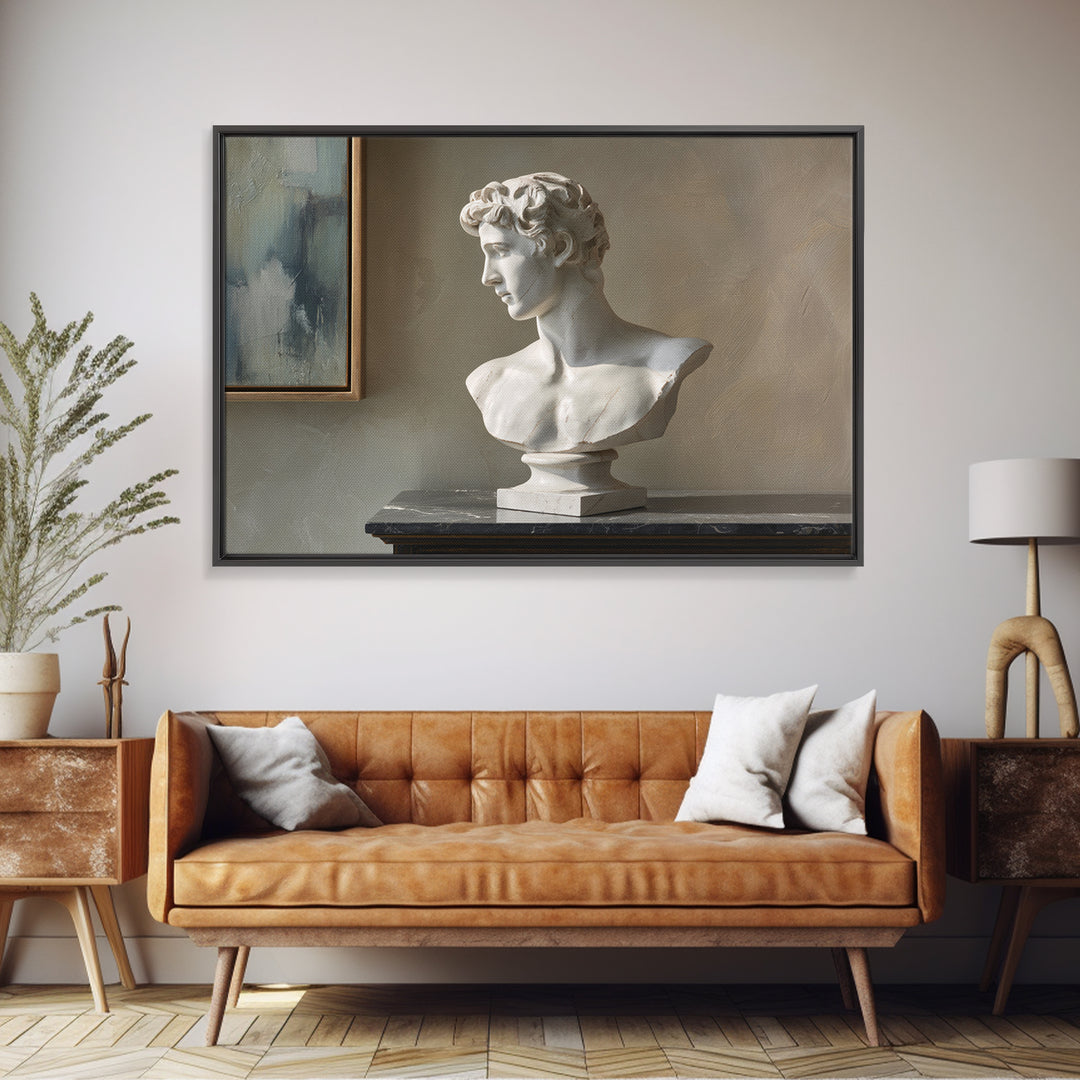 Classical Statue Bust Canvas Print, Law Office Art, Room Decor, Office Decor, Oil Painting, Counsel, Printable Art, LOA-3x2-4
