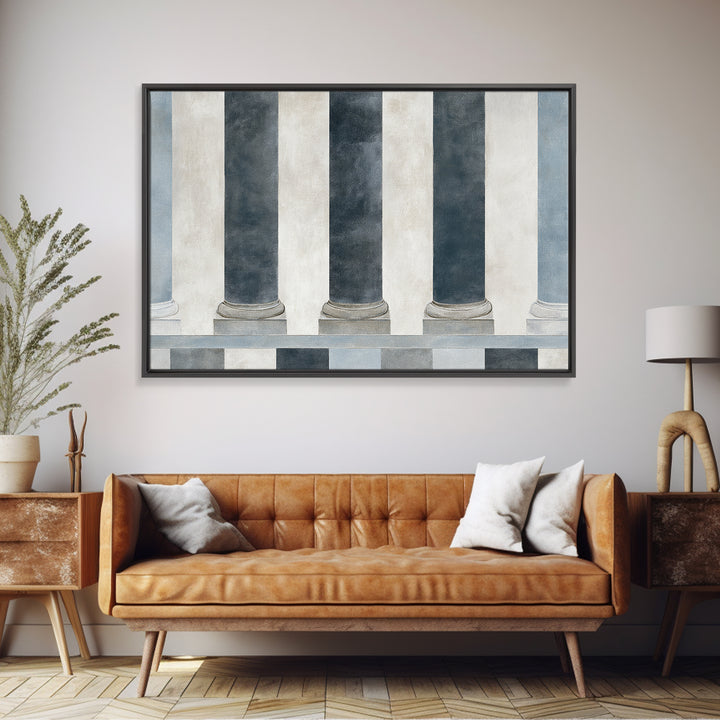 Black and White Courthouse Step Pattern as Canvas Print, Law Office Art, Modern Wall Decor, Office Decor, Abstract Art, Counsel, LOA-3x2-43