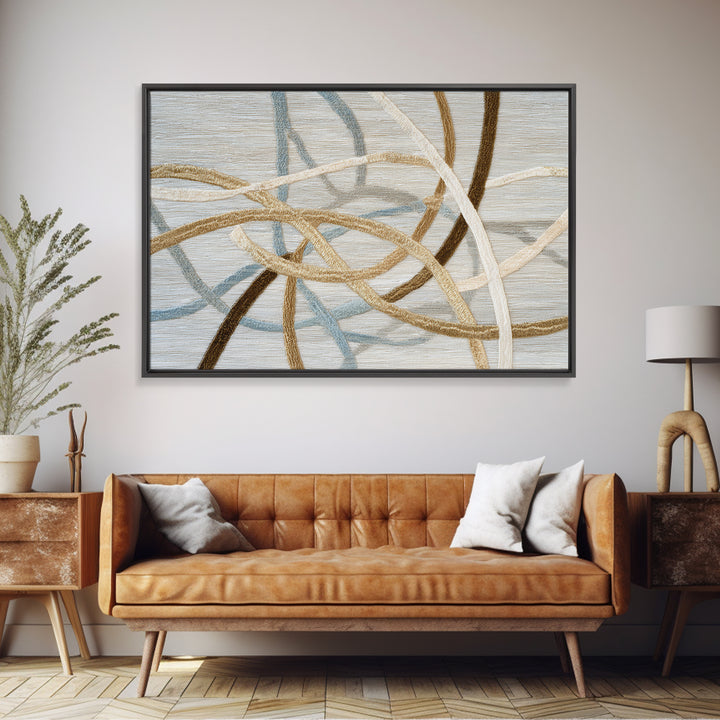 Gold Thread Knot Symbolizing Resolution Framed Canvas Print, Law Office Art, Office Wall Art, Office Decor, Fine Art, Counsel, LOA-3x2-46
