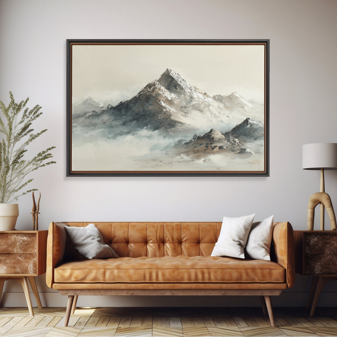 Ink Wash Mountain Symbolizing Stability Canvas Print, Law Office Art, Metal Wall Decor, Office Decor, Fine Art, Counsel, LOA-3x2-48